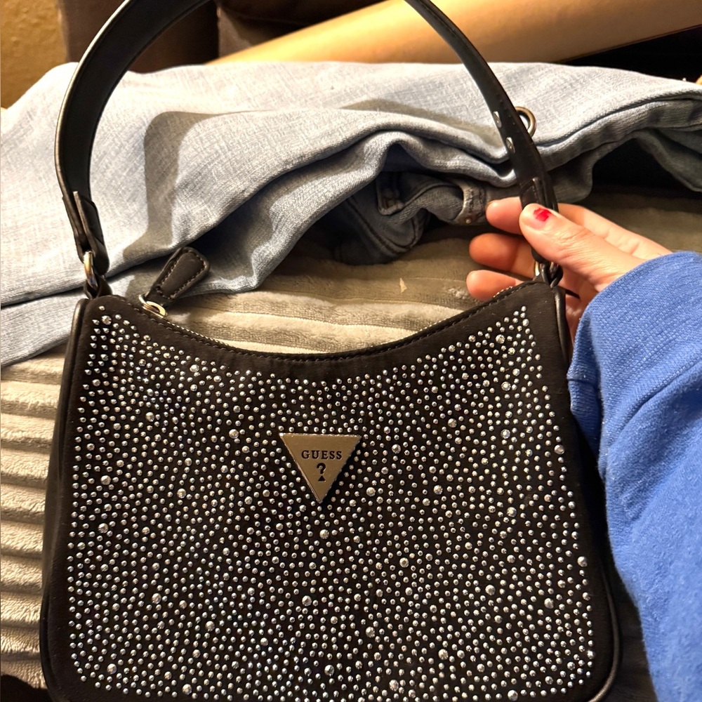 guess alcey black bling bag - Picture 3 of 4